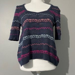 Free People Knit Pullover Sweater Keyhole Back E
